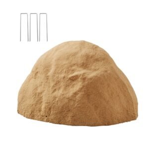 Faux Rock Cover, Outdoor Fake Rock Well Pump Cover, Realistic Natural Texture, Lightweight & Weather-Resistant Artificial Boulder for Landscaping Garden Yard Décor, Sandy Brown, Medium Size