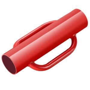 fence post driver with handles, 2.7 in inner diameter t post pole pounder, 14lb heavy duty carbon steel hand post rammer, farm fencing hole digger for u channel, sign pole, wooden post, red