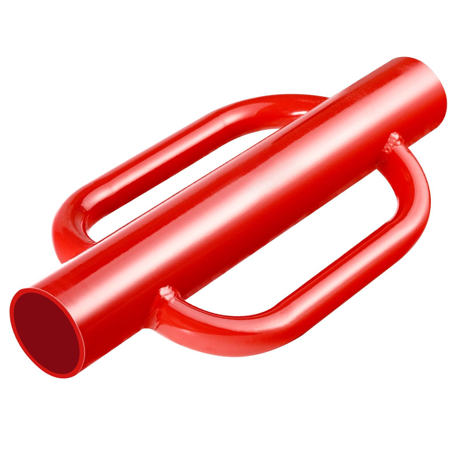 fence post driver with handles, 4.11 in inner diameter t post pole pounder, 22lb heavy duty carbon steel hand post rammer, farm fencing hole digger for u channel, sign pole, wooden post, red