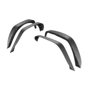 Fender Flare, Front & Rear Fender Flares Compatible with 2007-2018 Jeeps JK/JKU 2/4 Doors, Fine-Textured Black Paintable Off-Road Steel Liner Set, Fenders for Jeep JK, Rust-Resistant Coating