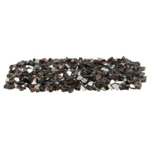 Fire Glass, 20 LBS / 9.0 KG High-Temperature Resistant Fireplace Rocks, 1/2-Inch / 12.7 mm Reflective & Smokeless Firepit Glass Rock, High Luster Stone Landscaping for Fire Pit Table, Copper