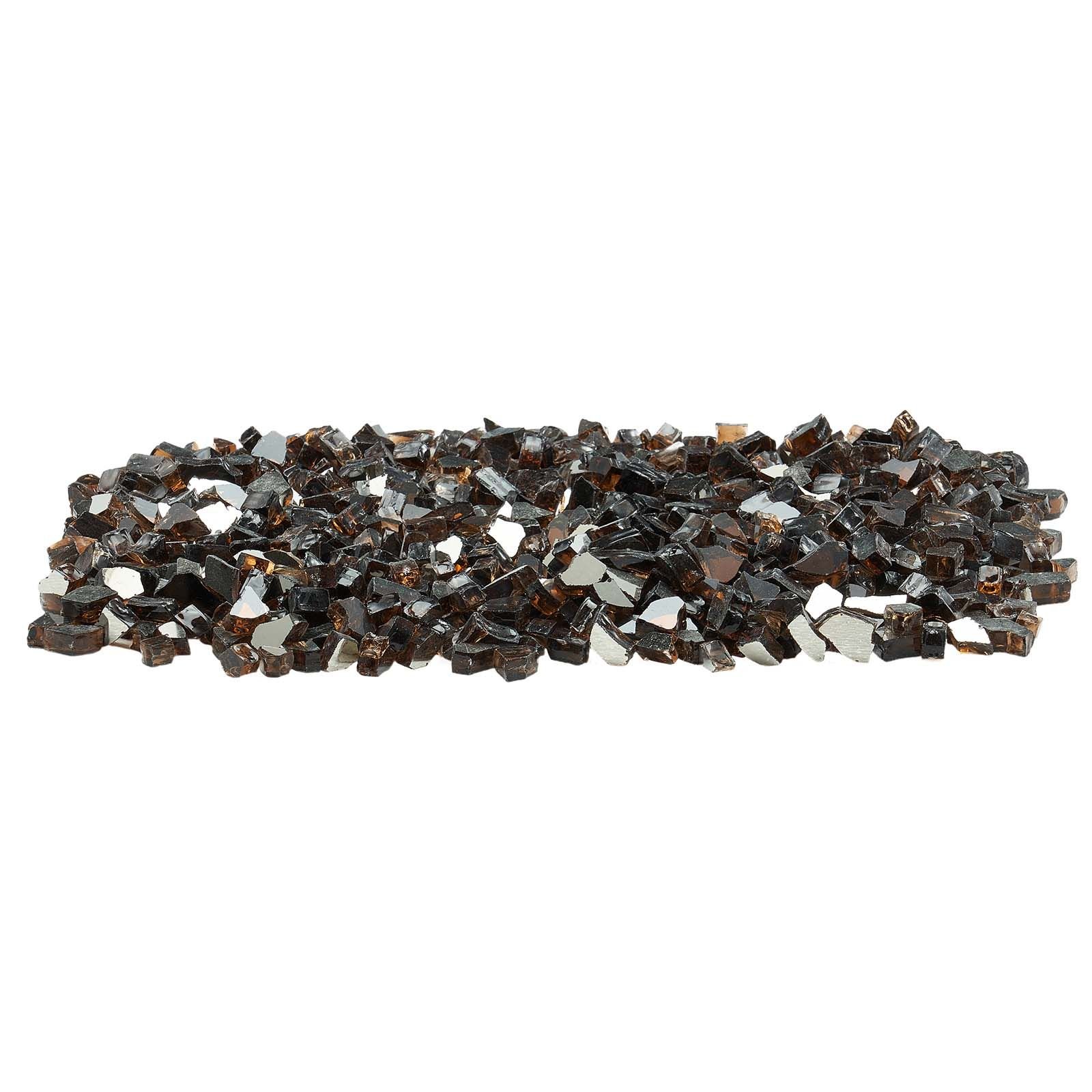 fire glass, 20 lbs / 9.0 kg high temperature resistant fireplace rocks, 1/2 inch / 12.7 mm reflective & smokeless firepit glass rock, high luster stone landscaping for fire pit table, copper
