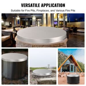 fire pit cover lid, 20" portable firepit spark screen,stainless steel steel metal cover, easy opening outdoor wood burning and camping stove accessory, for outdoor patio fire pits backyard