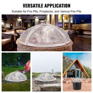 fire pit spark screen round 27", reinforced heavy duty steel metal cover, outdoor firepit lid, easy opening top screen covers round with ring handle for outdoor patio fire pits backyard