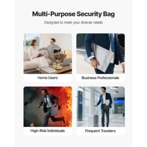fireproof document bag, 2192 f heat insulated fireproof & waterproof bag with smooth zipper, portable file storage organizer home office travel use, for passports, important documents, files