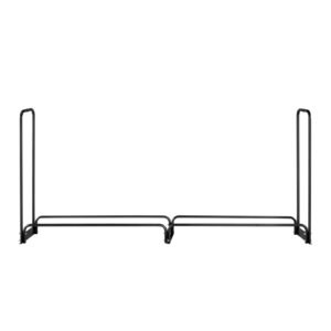firewood rack with waterproof cover, 8 ft outdoor firewood holder, 1/2 cord storage metal log holder, 660lb max weight capacity, top covered, powder coated wood storage rack for fireplace deck