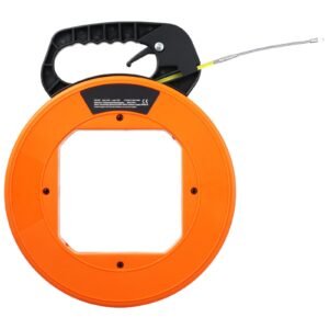 Fish Tape, 200 ft, 3/16-inch, Fiberglass Wire Puller with Optimized Housing and Handle, Easy-to-Use Cable Puller Tool, Flexible Wire Fishing Tools for Wall and Electrical Conduit, Non-Conductive