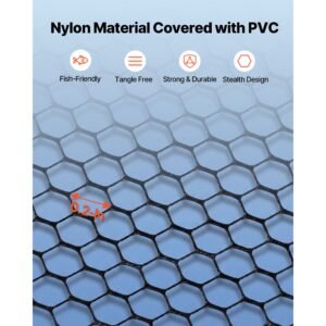 fishing net, foldable landing nets with telescopic handle, portable lightweight carbon fiber long fish gear, nylon covered pvc, durable and fish friendly, for kayak boat bank pond, gifts for men
