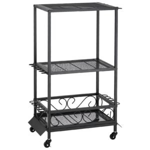 fishing rod holder for 10 rods, mobile fishing pole rack cart with wheels, fish gear equipment organizer for garage home indoor use, for tackle box reel accessories storage, gifts for men