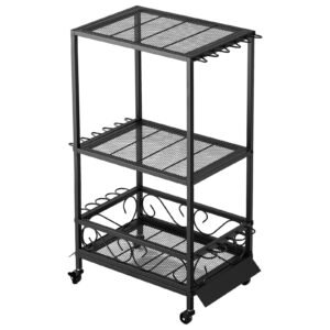 fishing rod holder for 10 rods, mobile fishing pole rack cart with wheels, fish gear equipment organizer for garage home indoor use, for tackle box reel accessories storage, gifts for men
