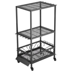 fishing rod holder for 10 rods, mobile fishing pole rack cart with wheels, fish gear equipment organizer for garage home indoor use, for tackle box reel accessories storage, gifts for men