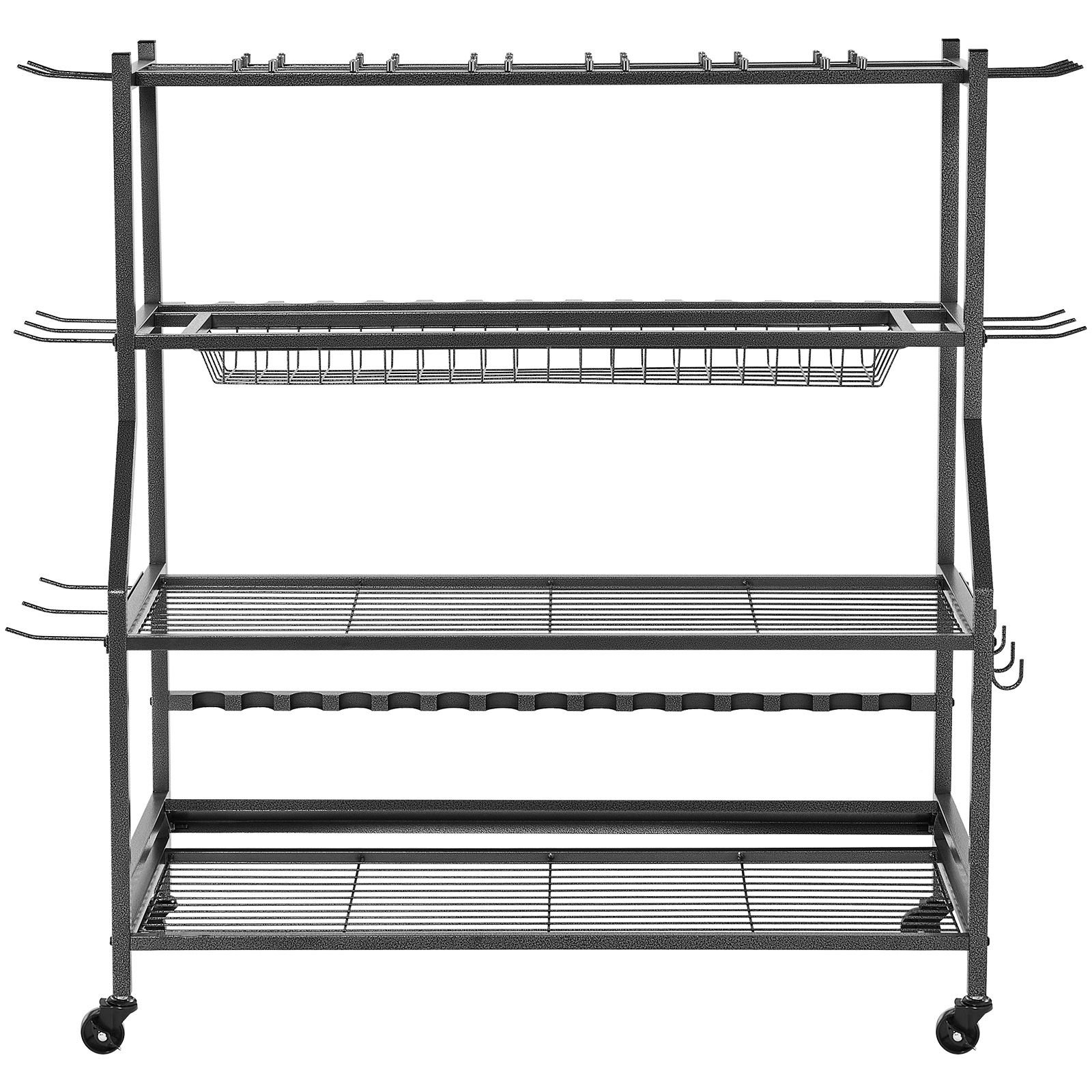 fishing rod holder for 15 rods, mobile fishing pole rack cart with wheels, fish gear equipment organizer for garage home indoor use, for tackle box reel accessories storage, gifts for men