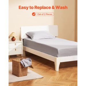 fitted sheet, 1 set of 2 pieces, twin size elastic fitted sheet with high quality microfiber, wear resistant & breathable twin fitted sheet with single sided brushing, fit for 15 in mattress