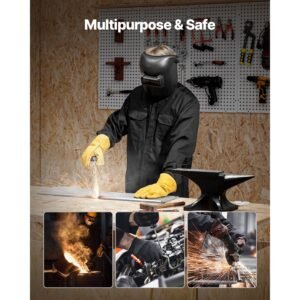 flame resistant welding jacket, 7oz. fr shirts for men, machine washable cotton heat resistant welding shirt, meets atpv 9.2 cal/cm² arc rating xxl size