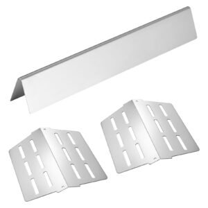 flavorizer bars and heat deflectors, 17 inch grill replacement part, for weber genesis 300 series grills, including e310 e320 e330 s310 s320 s330, stainless steel thicker heat plate, 7 pack