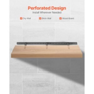 floating shelf bracket 1 pack, 190 lbs/86 kg weight capacity, 34x6.2x1.5 inch / 863.6x157.4x38.1 mm, heavy duty hidden shelf brackets support, wall mounting invisible floating shelves bracket