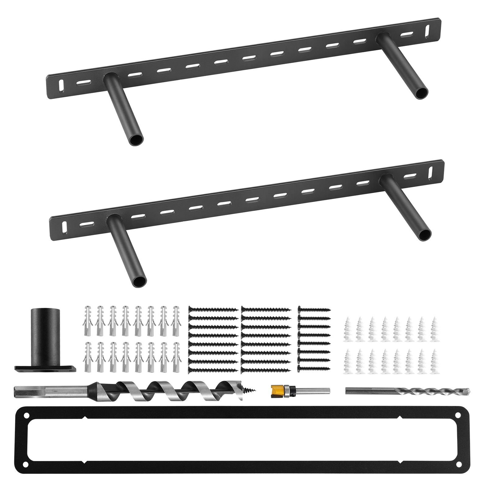 floating shelf brackets 2 pcs, 150 lbs/68 kg weight capacity, 22x6.2x1.5 inch / 558.4x157.4x38.1 mm, heavy duty hidden shelf brackets support, wall mounting invisible floating shelves bracket