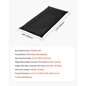 flood barrier, 10 pack, 1.4 x 2.7 ft flood bags with bucket, reusable water absorbent barrier activated by water, sandless sandbags blockage, flooding prevention bags for door, basement, garage