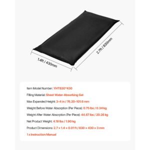 flood barrier, 6 pack, 2.7 x 1.4 ft flood bags activated by water, reusable water absorbent barrier, sandless sandbags blockage, flooding prevention bags for home, doorways, basement, garage