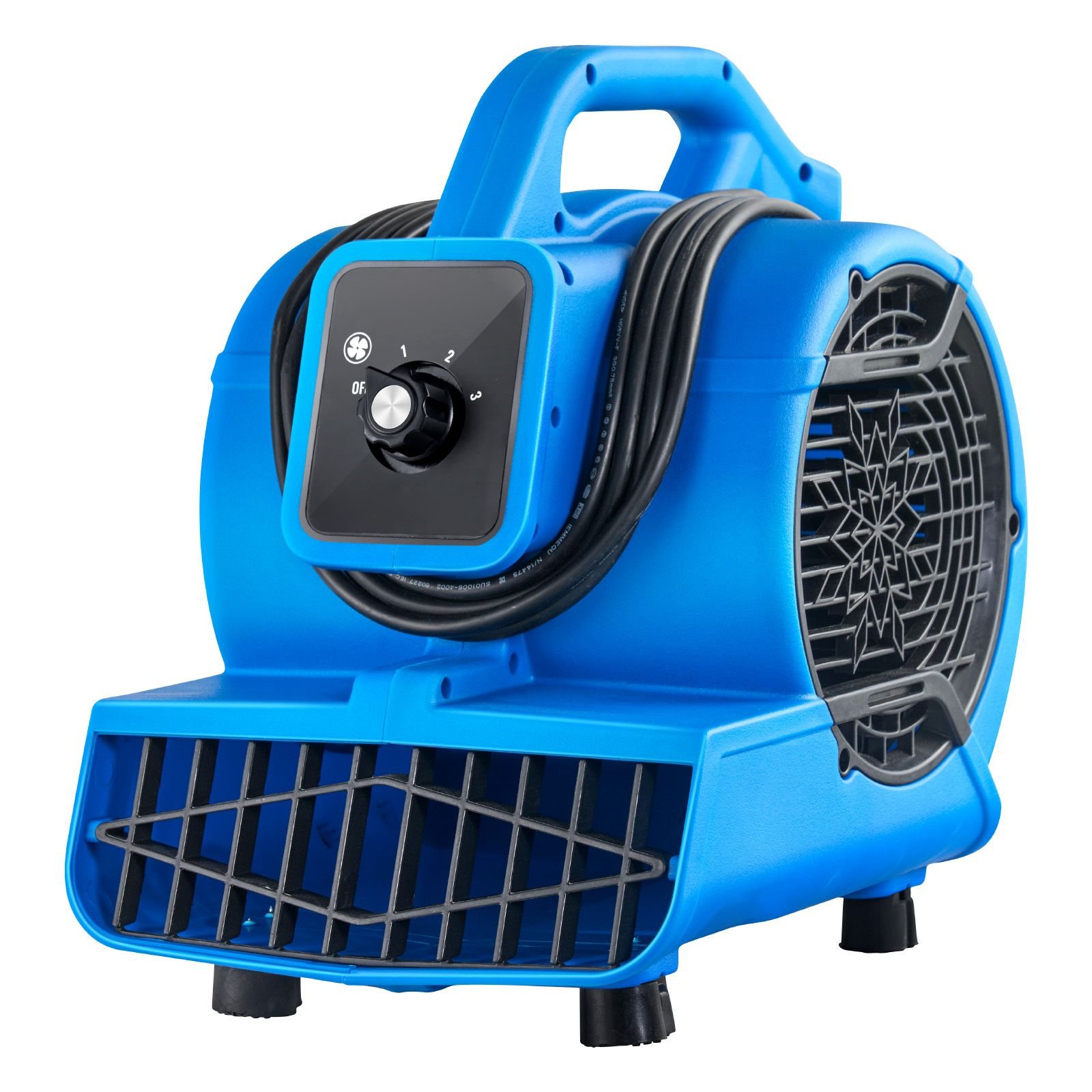floor blower, 1360 rpm 600 cfm, air mover for drying and cooling, portable carpet dryer fan with 4 blowing angles,3 speeds adjustment, for janitorial, home, plumbing, commercial use