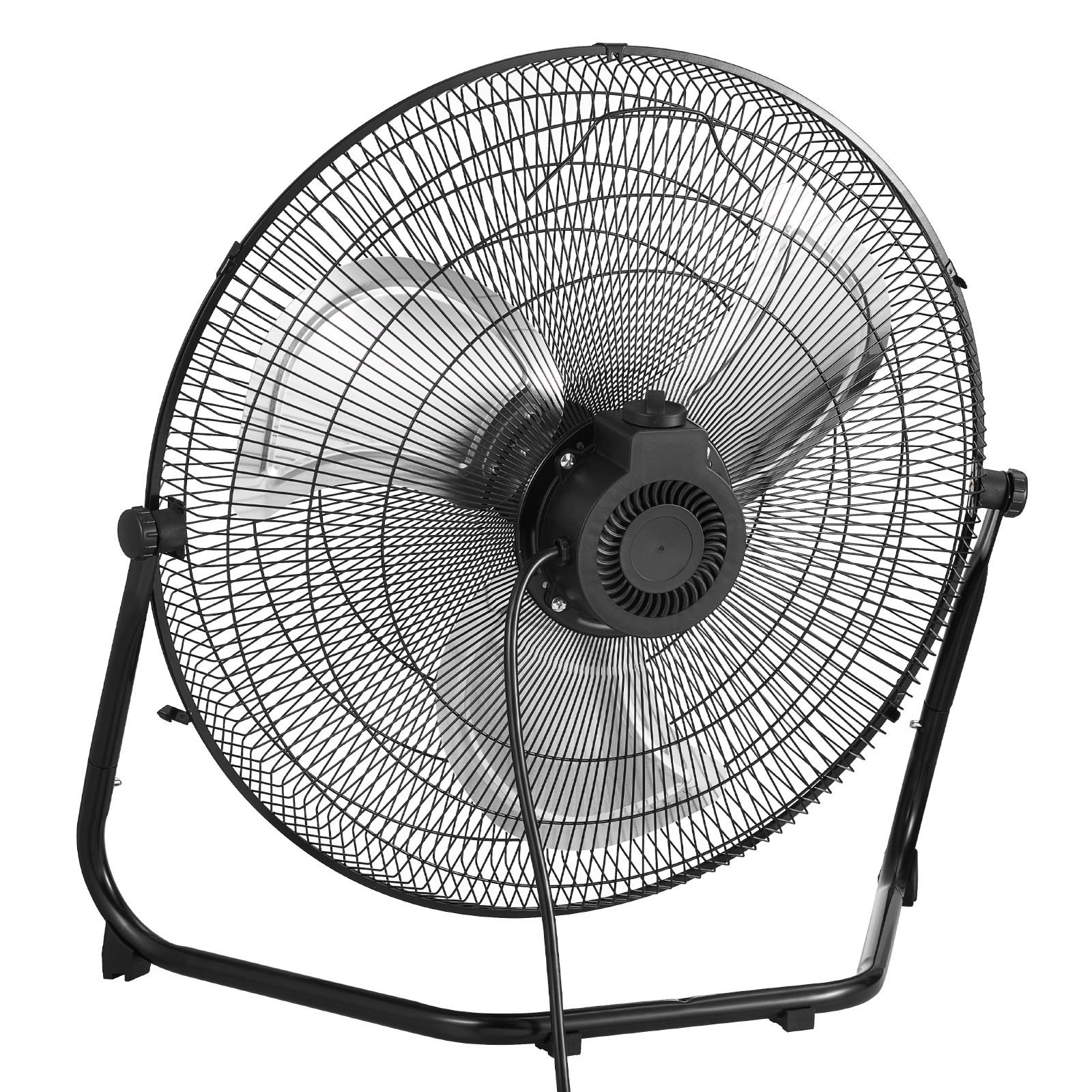floor fan, 3 speeds high velocity heavy duty 18 inch industrial fan, 4000 cfm 360° adjustable tilt 19.69 ft/sec airflow large metal fan, for home, gym, office, garage, commercial shop & bedroom