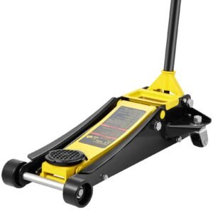 Floor Jack, 2.5 Ton Low Profile Floor Jack, Heavy-duty Steel Racing Floor Jack with Dual Pistons Quick Lift Pump, Floor Jack Lifting Range 3.64"-19.49"