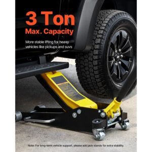 floor jack, 3 ton low profile floor jack, aluminum and steel racing floor jack with dual pistons quick lift pump, floor jack lifting range 3 6/11" 19 11/16"
