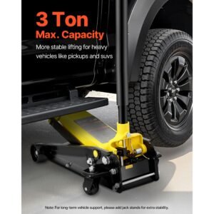 floor jack, 3 ton low profile floor jack, heavy duty steel racing floor jack with single piston quick lift pump, floor jack lifting range 5.12" 20"