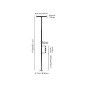 floor to ceiling transfer pole, tension mounted bathroom grab bar with anti slip curve handle, 300 lbs capacity security pole for elderly, ideal senior safety pole for 7 10 ft ceilings, black