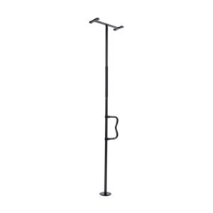 floor to ceiling transfer pole, tension mounted bathroom grab bar with anti slip curve handle, 300 lbs capacity security pole for elderly, ideal senior safety pole for 7 10 ft ceilings, black