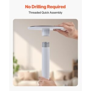 floor to ceiling transfer pole, tension mounted bathroom grab bar with anti slip curve handle, 300 lbs capacity security pole for elderly, ideal senior safety pole for 7 10 ft ceilings, white