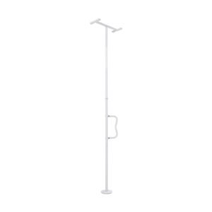 floor to ceiling transfer pole, tension mounted bathroom grab bar with anti slip curve handle, 300 lbs capacity security pole for elderly, ideal senior safety pole for 7 10 ft ceilings, white