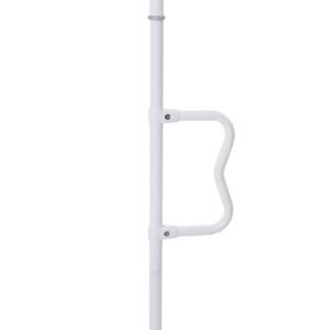 floor to ceiling transfer pole, tension mounted bathroom grab bar with anti slip curve handle, 300 lbs capacity security pole for elderly, ideal senior safety pole for 7 10 ft ceilings, white