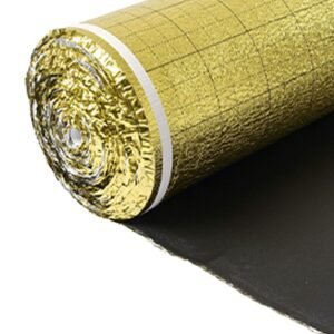 floor underlayment 200 sq. ft/roll, 3 in 1 3 mm thick flooring padding with tape & vapor barrier, heavy duty epe foam with gold pe, soundproofing and noise reduction, for laminate wood floors