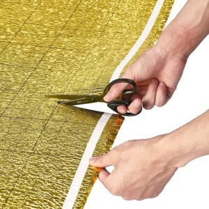floor underlayment 200 sq. ft/roll, 3 in 1 3 mm thick flooring padding with tape & vapor barrier, heavy duty epe foam with gold pe, soundproofing and noise reduction, for laminate wood floors