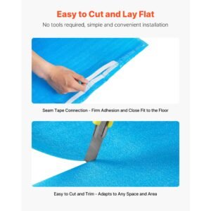 floor underlayment 300 sq. ft, 3 in 1 3 mm thick flooring padding with tape & vapor barrier, heavy duty epe foam soundproofing & noise reduction, for laminate wood (3 rolls x 100 sq. ft)