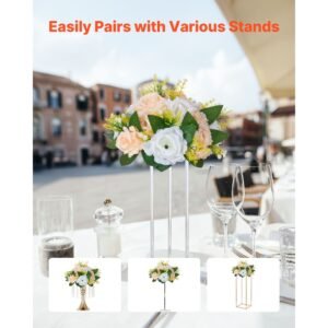 flower ball arrangement bouquet 10 pcs, 9.5 inch diameter artificial flower balls wedding table centerpieces, rose arrangements for wedding centerpiece home decoration, champagne & white roses