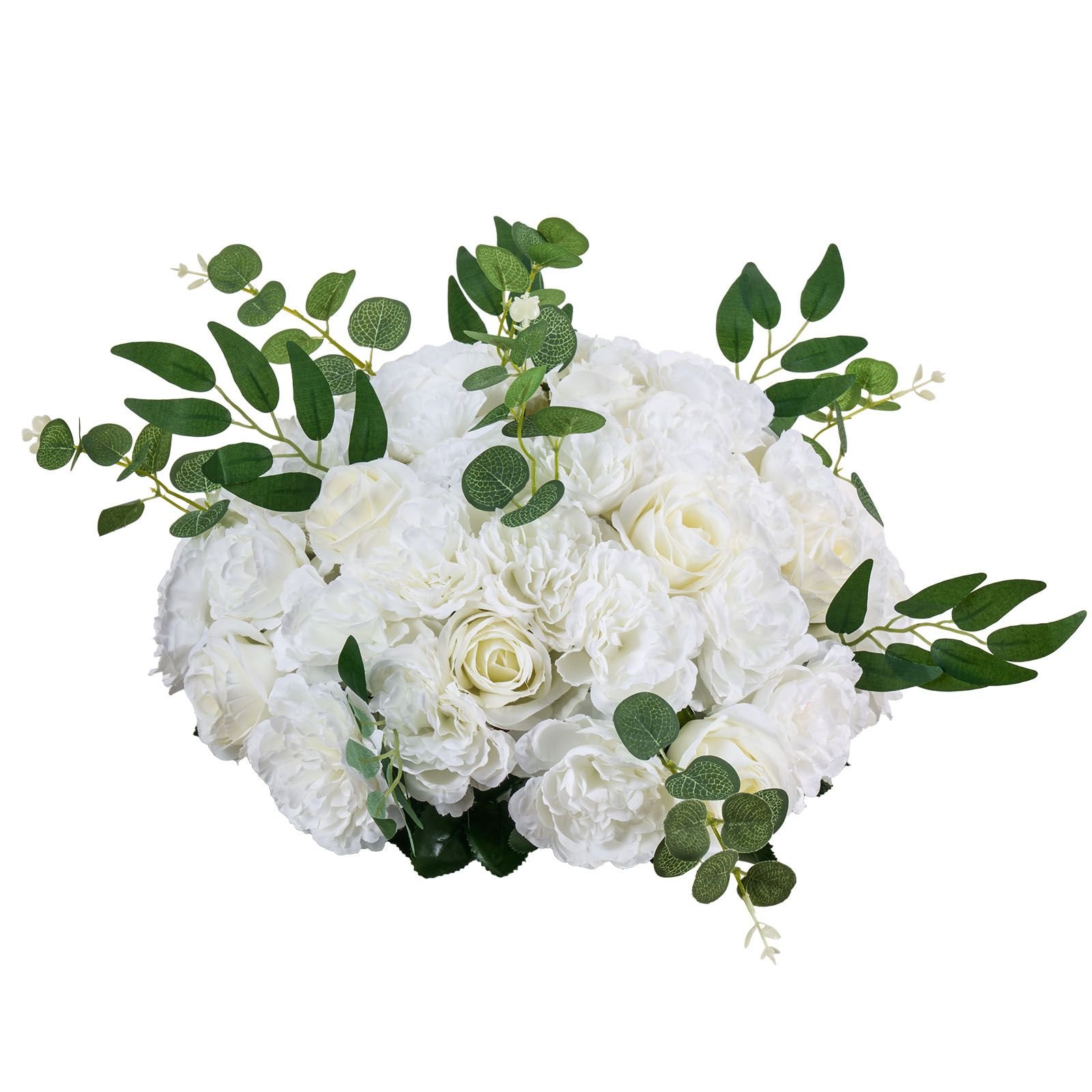 flower balls arrangement bouquet 10 pcs, 17.7 inch diameter artificial flower balls wedding white roses centerpieces, faux flowers arrangements for wedding centerpiece home table decorations