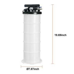 fluid extractor, 1.74 gallons (6.5 liters), pneumatic/manual oil changer vacuum fluid extractor with dipstick and suction hose, oil extractor change pump for automotive fluids vacuum evacuation