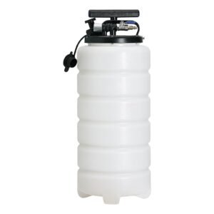 fluid extractor, 4 gallons (15 liters), pneumatic/manual oil changer vacuum fluid extractor with dipstick and suction hose, oil extractor change pump for automotive fluids vacuum evacuation