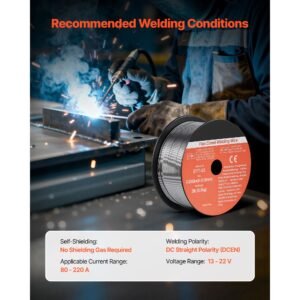 flux core mig welding wire, e71t gs 0.035 inch 2 lbs, gasless mild steel welding wire with low spatter for all position arc welding, self shielded for outdoor use (pack of 3 rolls)