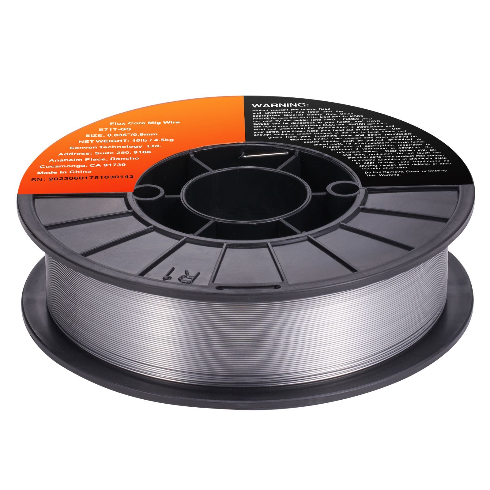 flux core welding wire, e71t gs 0.035 inch 10lbs, gasless mild steel mig welding wire with low splatter for all position arc welding and outdoor use