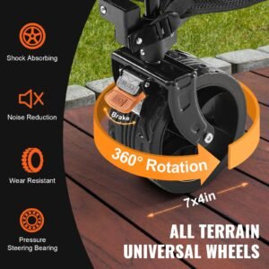 foldable double decker wagon, 400l collapsible wagon cart with all terrain wheels, heavy duty folding wagon cart 350 450 lbs weight capacity for camping, garden, 52" extra long extender