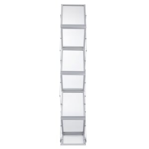foldable magazine display rack, 6 pockets pop up brochure display stand, double sided display catalog literature holder stand, portable with carrying bag for office trade show exhibitions