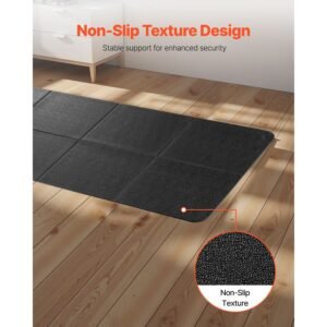 foldable walking pad treadmill mat, 1/4" thick, 24" x 68" exercise equipment mat for elliptical on carpet hardwood floor, high density pvc floor protector, waterproof and non slip for home gym