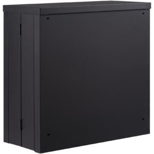 Foldable Wall Cabinet, Metal Garage Locker Mounted 26" Small Tool Chest 240 LBS Loading Capacity Adjustable Shelf Magnetic Door File for Warehouse Office Home Black