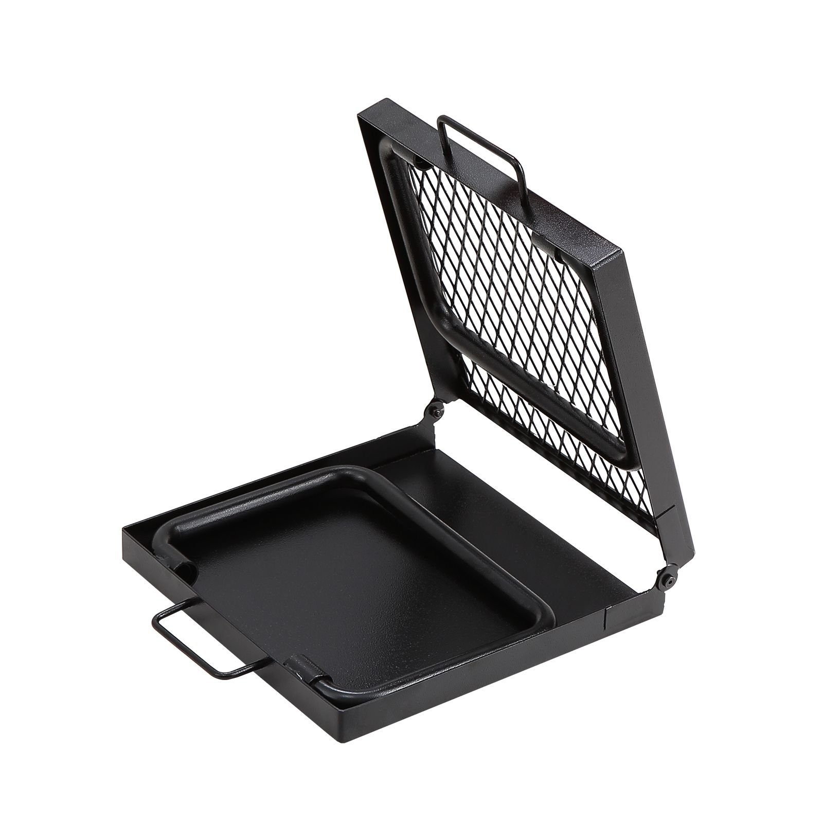 folding campfire grill, heavy duty steel mesh grate, 22.4" portable camping grates over fire pit, camp fire cooking equipment with legs carrying bag, grilling rack for outdoor open flame cooking