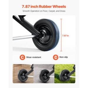 folding chair rack, 150 lbs capacity, heavy duty chair cart for stacking 10 chairs, multi function metal chair storage dolly with rubber wheels, push style chair holder, matte black