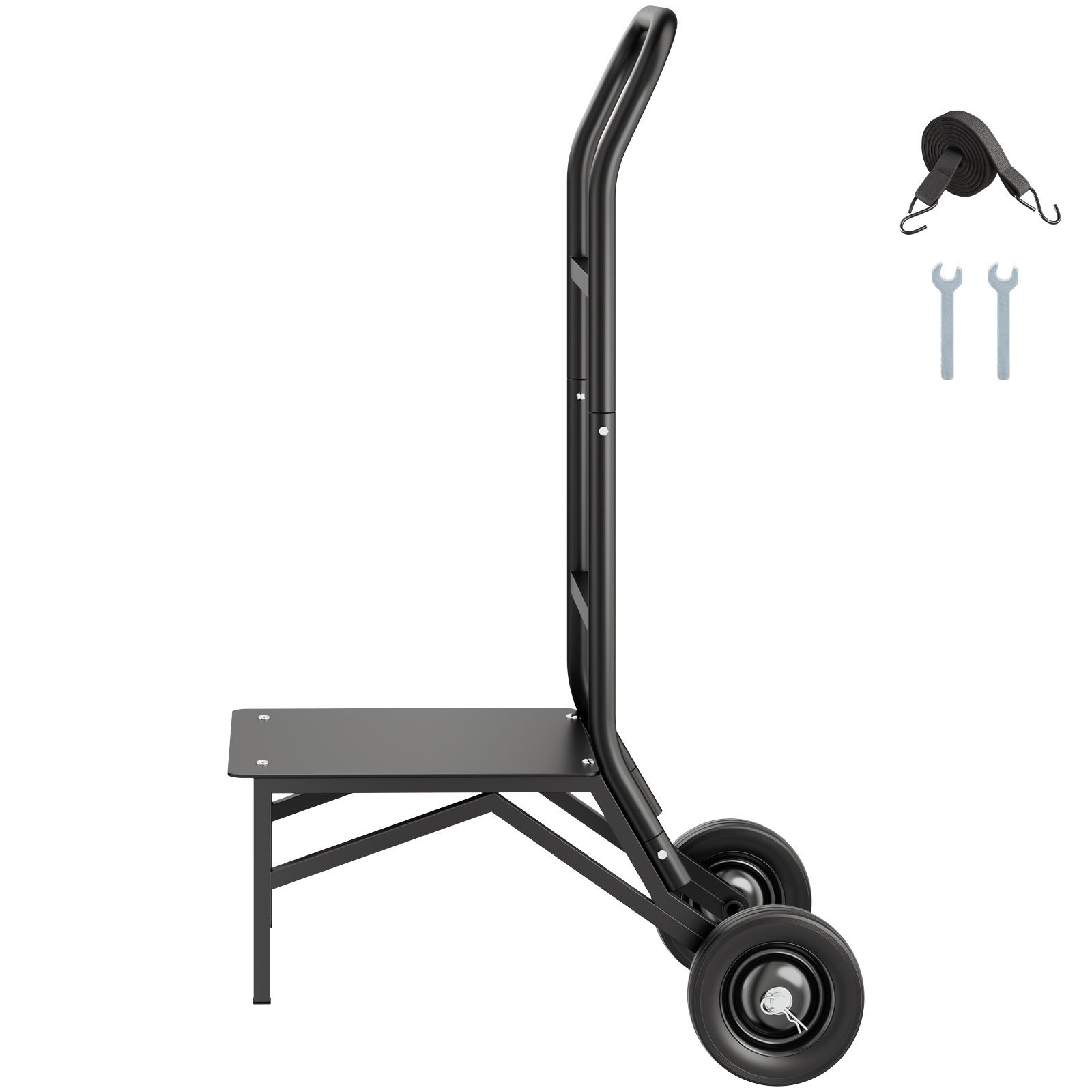 folding chair rack, 150 lbs capacity, heavy duty chair cart for stacking 10 chairs, multi function metal chair storage dolly with rubber wheels, push style chair holder, matte black