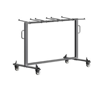 folding chair rack, 400 lbs capacity, heavy duty chair cart for 42 chairs or 12 tables, multi function chair storage dolly with rubber wheels and holders, large chair holder, matte black